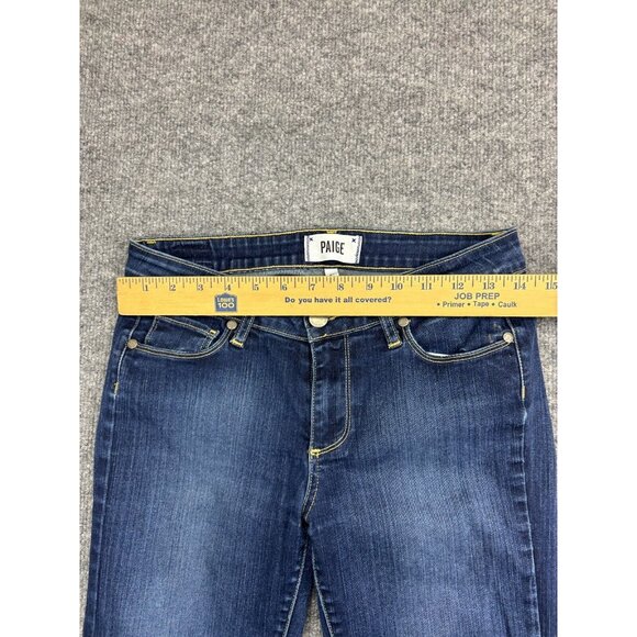Paige Skyline Skinny Jeans Women's 27 Dark Blue Low Rise Ankle - Picture 3 of 8